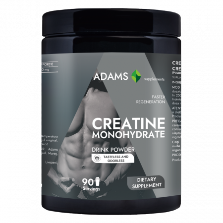 Creatina - Creatina monohidrata (fara aroma), 400g, Adams Supplements