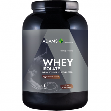 Izolat proteic din zer (ciocolata), 908g, Adams Supplements