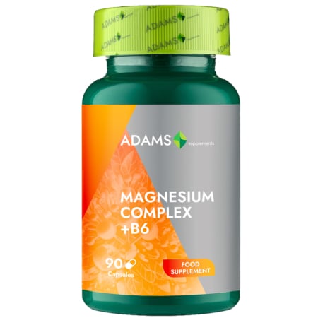 Vitamine si Minerale - Magnesium Complex + B6, 90cps, Adams Supplements