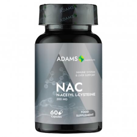 Detoxifiere - NAC (N-Acetyl L-Cysteine) 300mg, 60cps, Adams Supplements