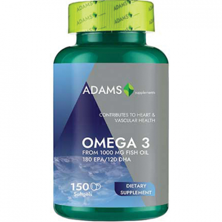 Anti-imbatranire, frumusete - Omega 3 1000mg, 150cps, Adams Supplements