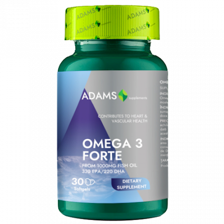 Vitamine si Minerale - Omega 3 Forte ( 33%EPA/22%DHA), 30cps, Adams Supplements
