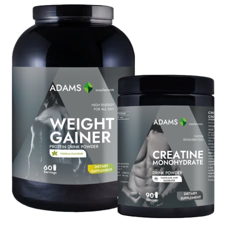 Pachete - Pachet Proteina pentru cresterea masei musculare (vanilie), 3kg + Creatina