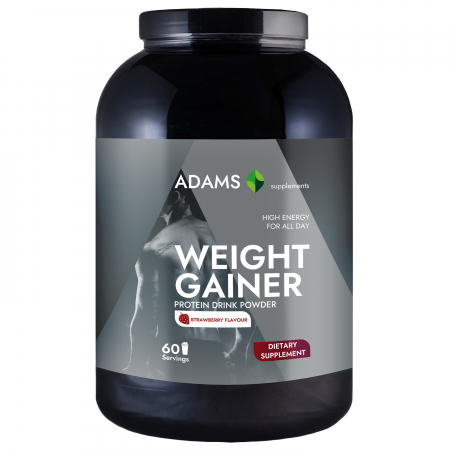 Gainere - Proteina pentru cresterea masei musculare (capsuni), 3kg, Adams Supplements