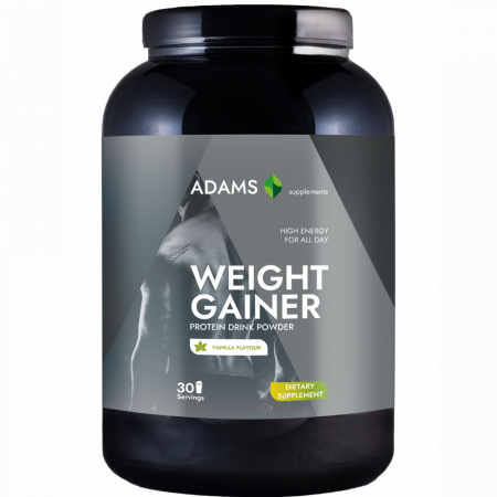 Gainere - Proteina pentru cresterea masei musculare (vanilie), 1,5kg, Adams Supplements
