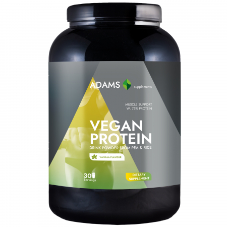 Toate produsele - Proteina vegana (vanilie), 908g, Adams Supplements