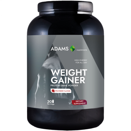 Gainere - Proteina pentru cresterea masei musculare (capsuni), 1,5kg, Adams Supplements