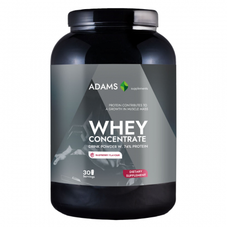 WPC - Concentrat proteic din zer - Concentrat proteic din zer (zmeura), 908g, Adams Supplements