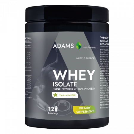 WPI - Izolat proteic din zer - Izolat proteic din zer (vanilie), 360g, Adams Supplements