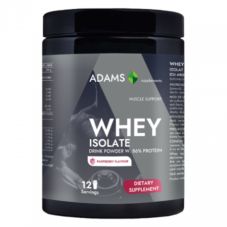 Sport & Fitness - Izolat proteic din zer (zmeura), 360g, Adams Supplements