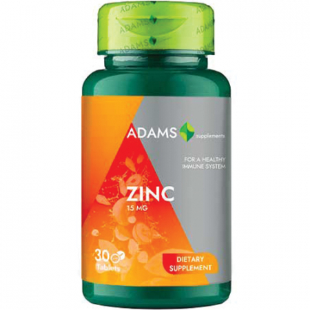 Vitamine si Minerale - Zinc 15mg, 30cps, Adams Supplements
