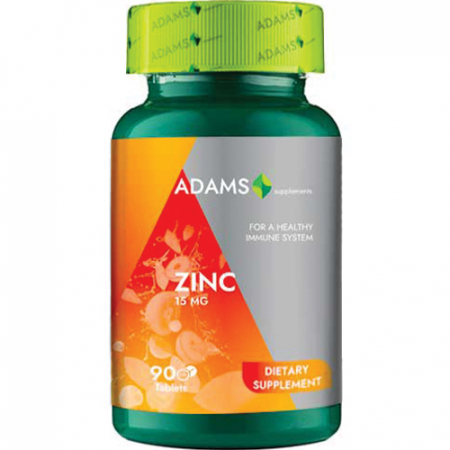 Vitamine si Minerale - Zinc 15mg, 90cps, Adams Supplements