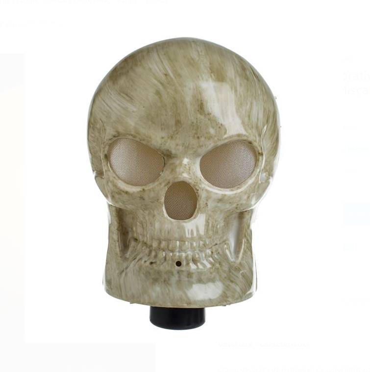 Craniu Decorativ de Halloween cu Sunet Lumina & Miscare 11x11x19cm [1]