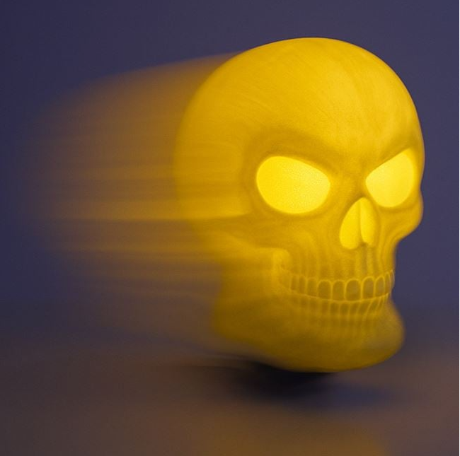 Craniu Decorativ de Halloween cu Sunet Lumina & Miscare 11x11x19cm [2]