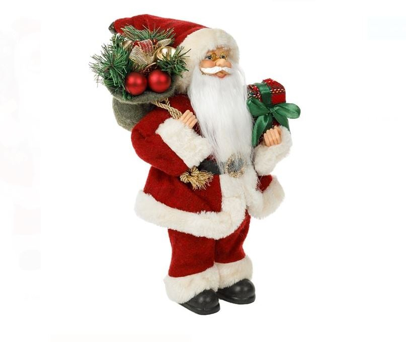 Figurina Decorativa Mos Craciun cu Sac Cadou 30cm [2]