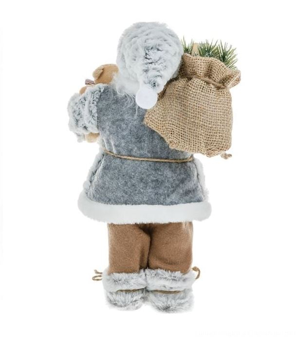 Figurina Mos Craciun Alb/Gri Blana 30cm [3]