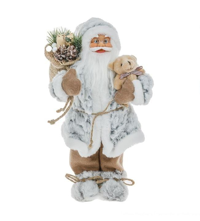 Figurina Mos Craciun Alb/Gri Blana 30cm [2]