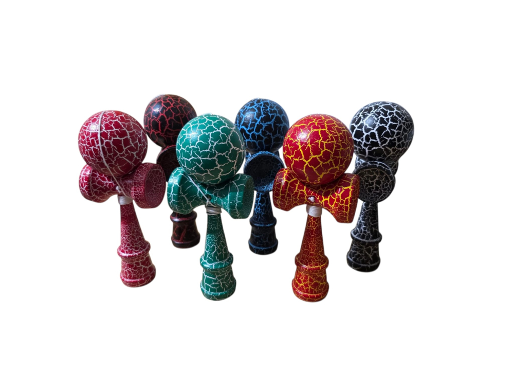 Kendama 19cm din Lemn, Model cu Efect Crăpat [2]
