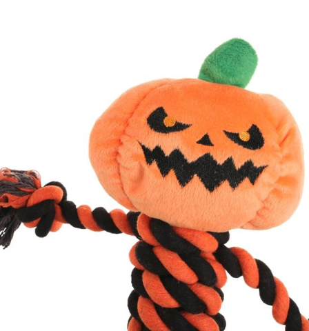 Jucarie Dovleac cu Sfori in Dungi de Halloween, 38cm [1]