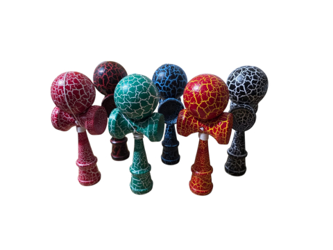 Kendama 19cm din Lemn, Model cu Efect Crăpat [1]