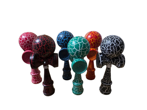 Jocuri Interactive - Kendama 19cm din Lemn, Model cu Efect Crăpat