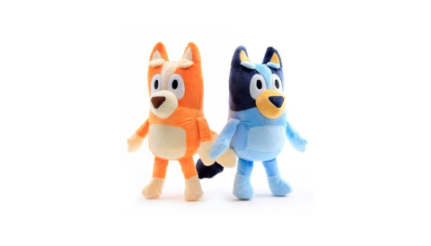Jocuri - Set 2 Jucarii de plus muzicale, din desenele animate cu Bluey si Bingo, dimenisune 28 cm