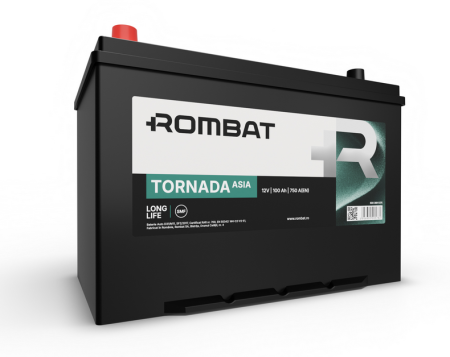 Acumulatori Auto - ACUMULATOR ROMBAT TORNADA ASIA 100AH EN 750A, DIM 305x179x222