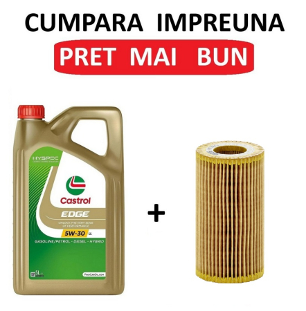 Promotii - Oferta Ulei motor Castrol Edge LongLife, 5W30, 5L + Filtru de ulei