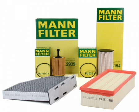Promotii - Pachet Revizie Filtre Aer ,Polen, Ulei, Combustibil Mann Filter Audi A3 Seat Leon Skoda Octavia Vw Passat 1.9/2.0 TDI C35154 CUK2939 HU719/7X PU825X