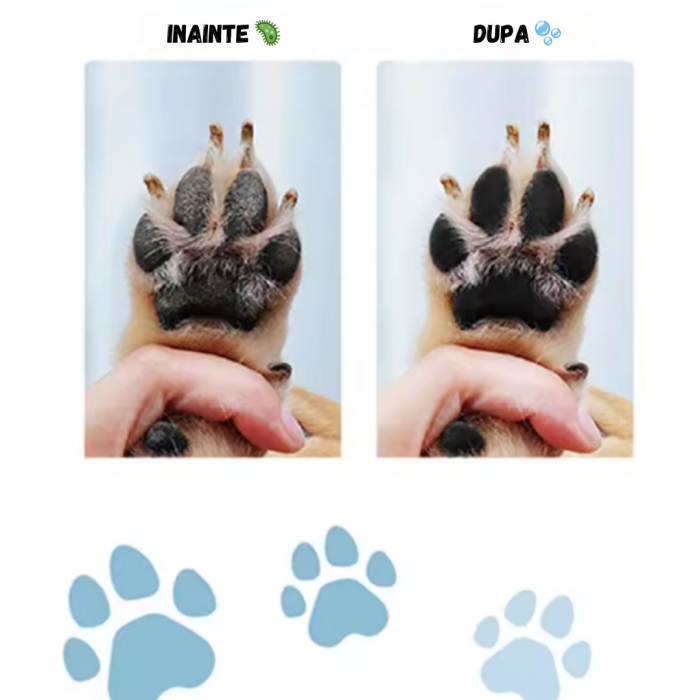 Spalator portabil pentru indepartarea murdariei, noroiului de pe labutele animalelor de companie, ADLUMUS, Recipient cu peri din silicon pe interior, Catei, Pisici, Mov [4]