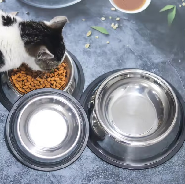 Bol pentru apa sau mancare, ADLUMUS din oțel inoxidabil cu bază de cauciuc anti-alunecare pentru animalute de companie de talie mica/medie sau mare [7]