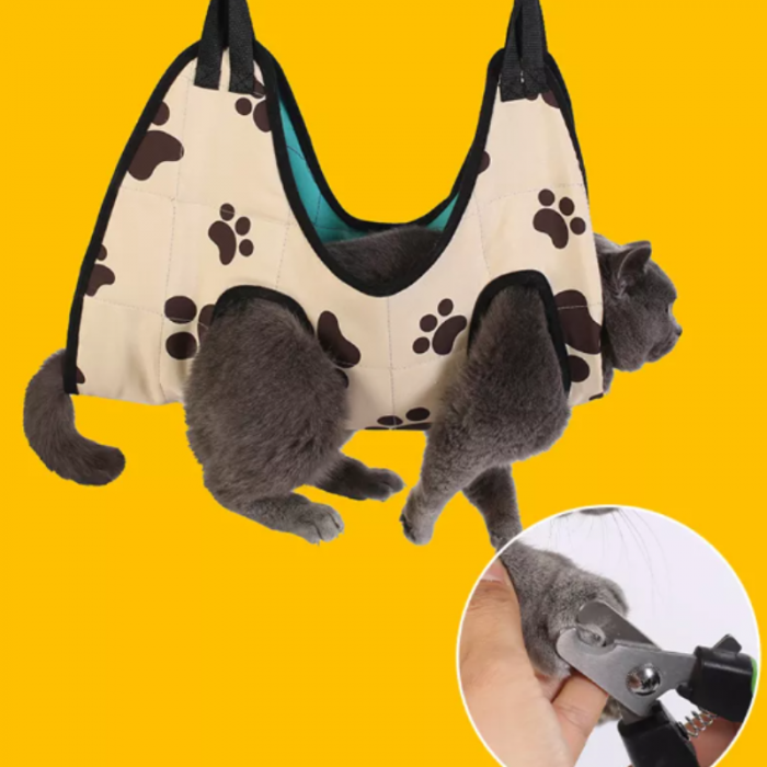 Set cu Hamac de marimea M pentru ingrijirea animalelor de companie ADLUMUS cu pila, cleste pentru gheare, perie, pieptan pentru descalcit parul si periuta de dinti din silicon [4]