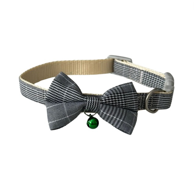 Gulere adorabile pentru animale de companie, ADLUMUS cu design clasic în carouri, accesorii papion și clopoțel [1]