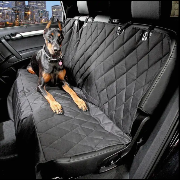 Husa de protectie auto bancheta spate si portbagaj, transport animale caini si pisici, universala, ADLUMUS, impermeabila, antialunecare, 137x147 cm, Neagra [8]