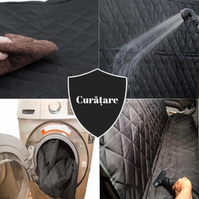 Husa de protectie auto bancheta spate si portbagaj, transport animale caini si pisici, universala, ADLUMUS, impermeabila, antialunecare, 137x147 cm, Neagra [2]