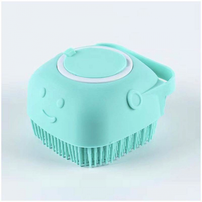 Perie pentru spalatul animalelor de companie, Catei, Pisici, ADLUMUS, Peri din Silicon, Multifunctionala, Rezervor de sampon incorporat, ideala pentru masaj si curatarea blanitei, Verde [1]