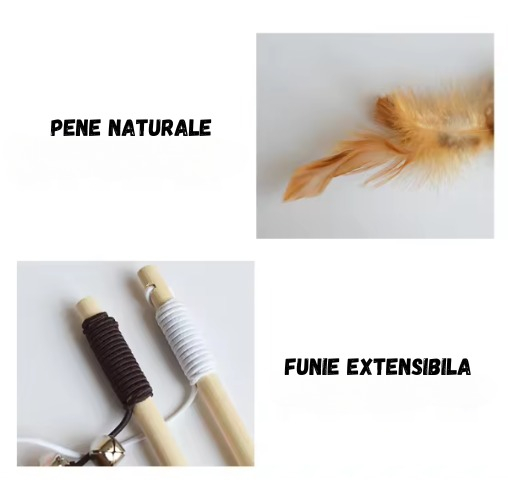 Undita de jucarie amuzanta ADLUMUS pentru animale de companie cu pene si clopotel si forma de soricel sau mingie [7]
