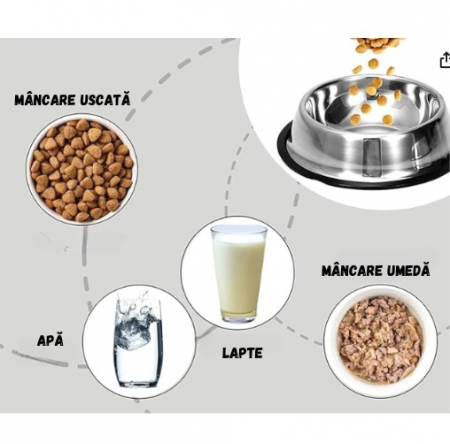 Bol pentru apa sau mancare, ADLUMUS din oțel inoxidabil cu bază de cauciuc anti-alunecare pentru animalute de companie de talie mica/medie sau mare [5]