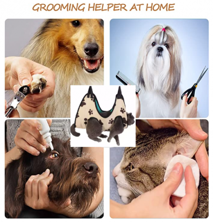Set cu Hamac de marimea M pentru ingrijirea animalelor de companie ADLUMUS cu pila, cleste pentru gheare, perie, pieptan pentru descalcit parul si periuta de dinti din silicon [4]