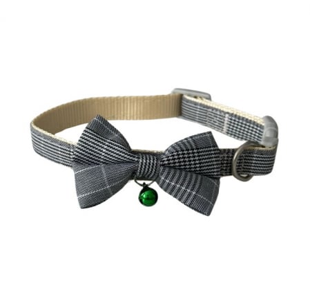 Produse - Gulere adorabile pentru animale de companie, ADLUMUS cu design clasic în carouri, accesorii papion și clopoțel