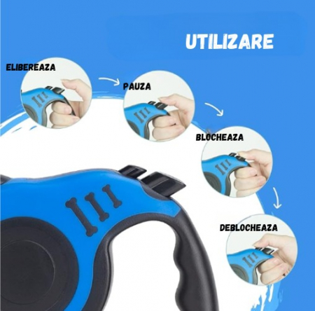 Lesă retractabilă, ADLUMUS pentru plimbatul câinilor de talie mică, medie sau mare si a pisicilor [2]