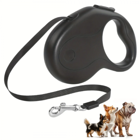 Produse - Lesă retractabilă neagră, ADLUMUS pentru plimbatul câinilor de talie mică, medie sau mare si a pisicilor