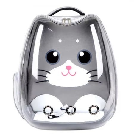 Produse - Rucsac transport animale de companie, Catei Pisici ADLUMUS, Tip Ghiozdan cu Geam Panoramic, multifunctional, Gri