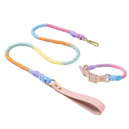 Produse - Set 2 piese, Zgarda reglabila si Lesa cu maner din piele rezistent