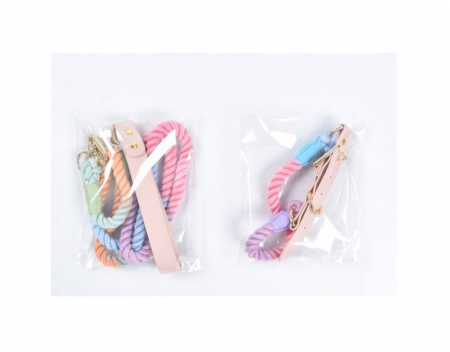 Set 2 piese, Zgarda reglabila si Lesa cu maner din piele rezistent [3]