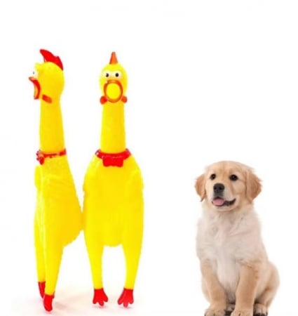 Produse - Jucărie amuzantă, ADLUMUS sub formă de pui de cauciuc care scârțâie atunci când îl apăsați, pentru animalute de companie, catei si pisici