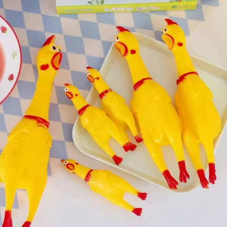 Jucărie amuzantă, ADLUMUS sub formă de pui de cauciuc care scârțâie atunci când îl apăsați, pentru animalute de companie, catei si pisici [5]