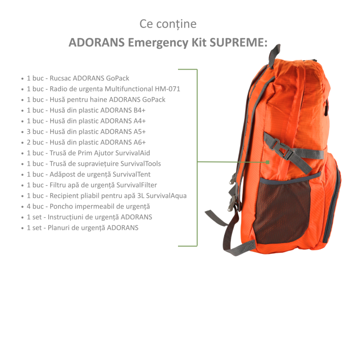 ADORANS Emergency Kit SUPREME cu radio de urgenta multifunctional HM-071 [2]