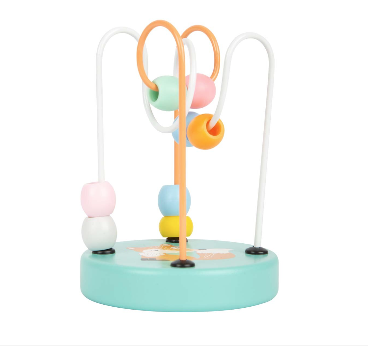 Circuit cu margele, jucarie educativa din lemn, culori pastel, jucarie copii 1 an+ [2]