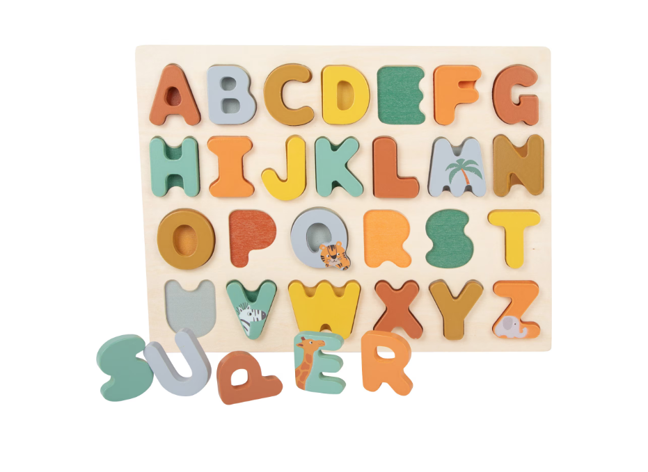 Puzzle Alfabet Litere Mari Safari, puzzle lemn, jucarii copii 2 ani + [3]